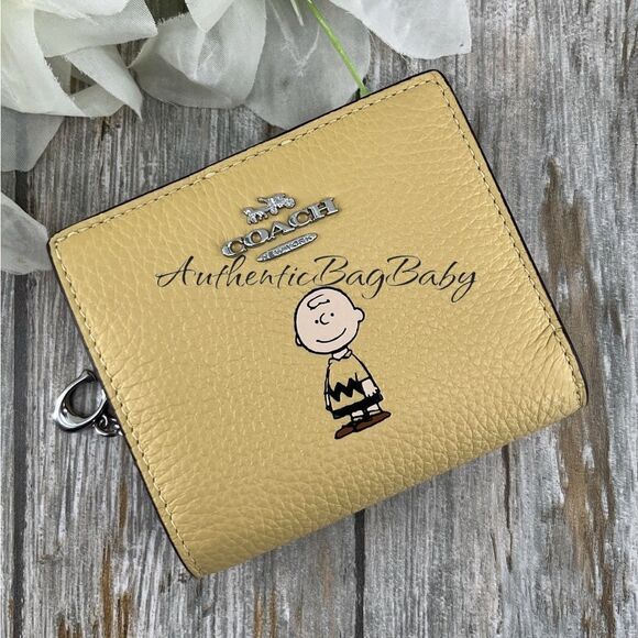 Authentic Coach X Peanuts Snap Wallet With Charlie Brown Bag Purse - Picture 1 of 7